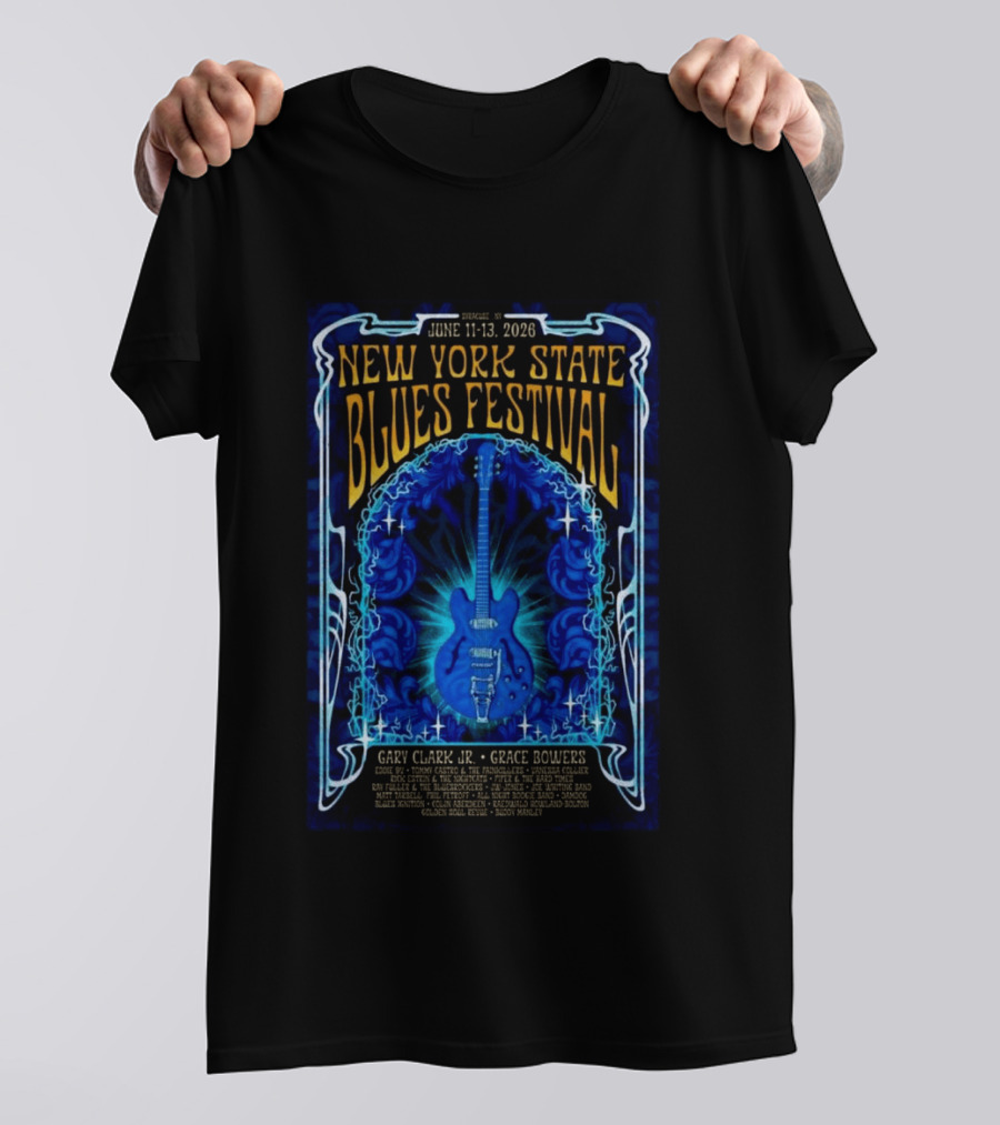 New York State Blues Festival June 11 13 2026 Syracuse NY Featuring Gary Clark Jr Grace Bowers T-Shirt