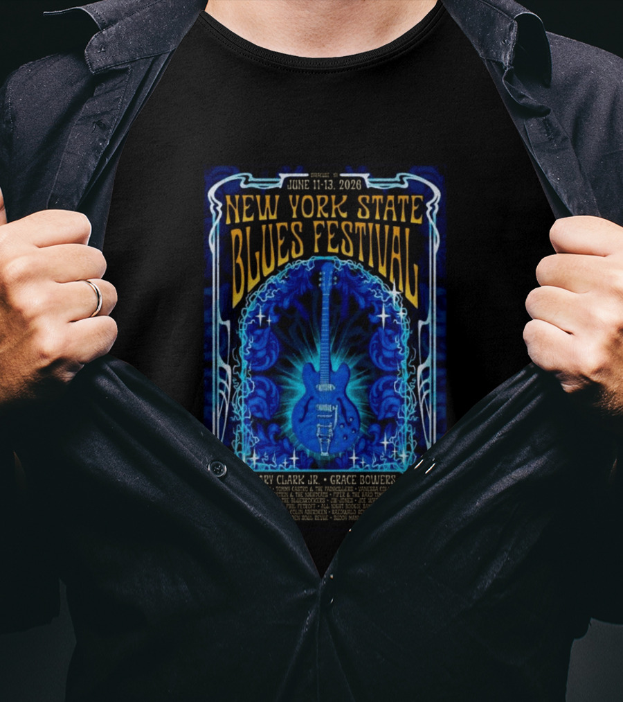 New York State Blues Festival June 11 13 2026 Syracuse NY Featuring Gary Clark Jr Grace Bowers T-Shirt