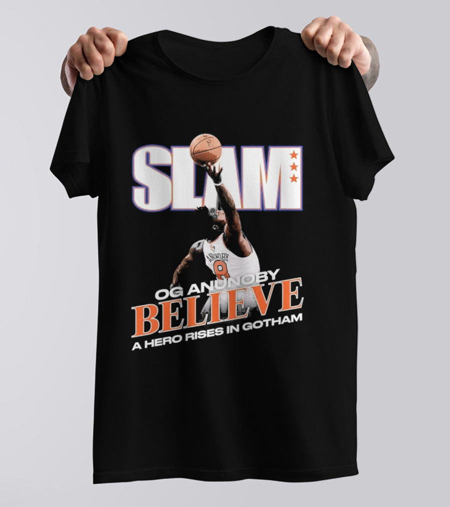 Slam Og Anunoby Believe A Hero Rises In Gotham T-Shirt