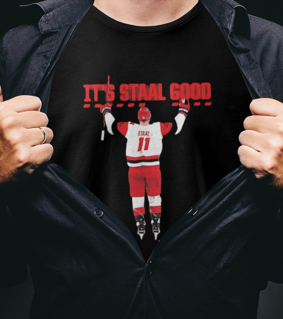 Jordan Staal Carolina Hurricanes It's Staal Good 11 Hockey Celebration T-Shirt