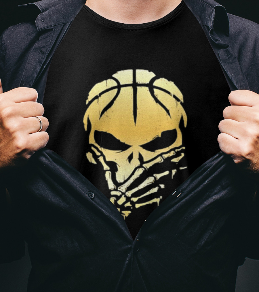 The Brunisher Gold Jalen Brunson Knicks Skull Basketball T-Shirt