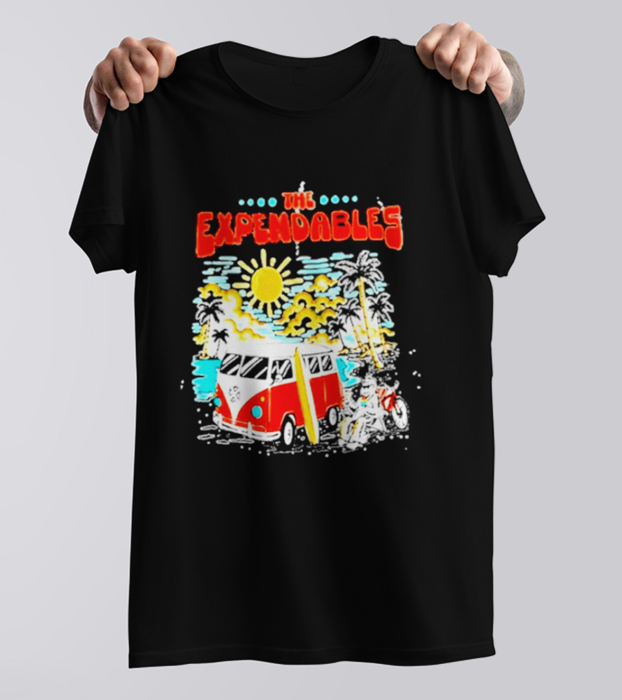 The Expendables Santa Cruz California Surf Van Beach Scene T-Shirt