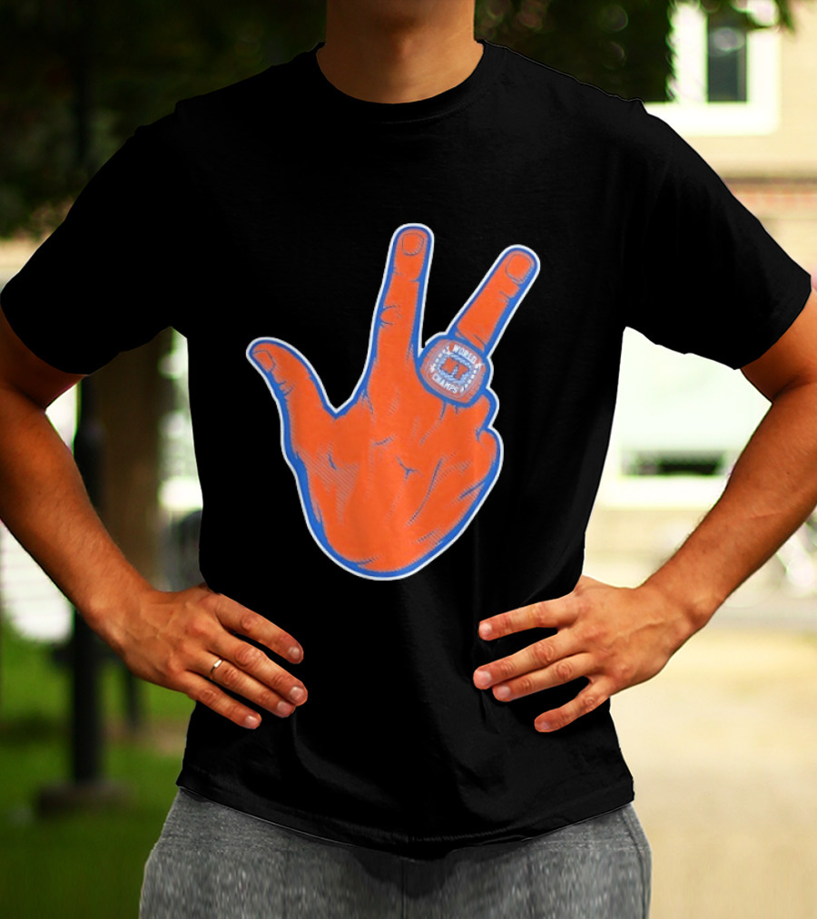 New York Knicks Jalen Brunson Peace Sign Ring Basketball Champion T-Shirt