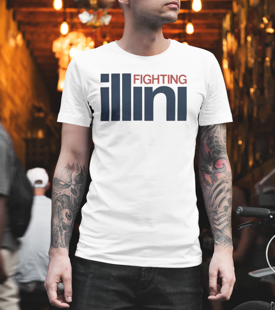 Illinois Fighting Illini Navy Blue And Orange T-Shirt