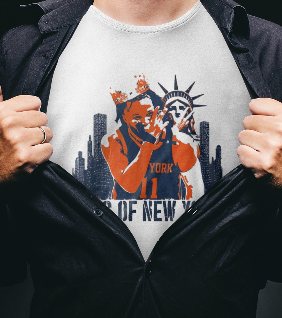 Jalen Brunson King Of New York Skyline 2026 MVP Basketball T-Shirt