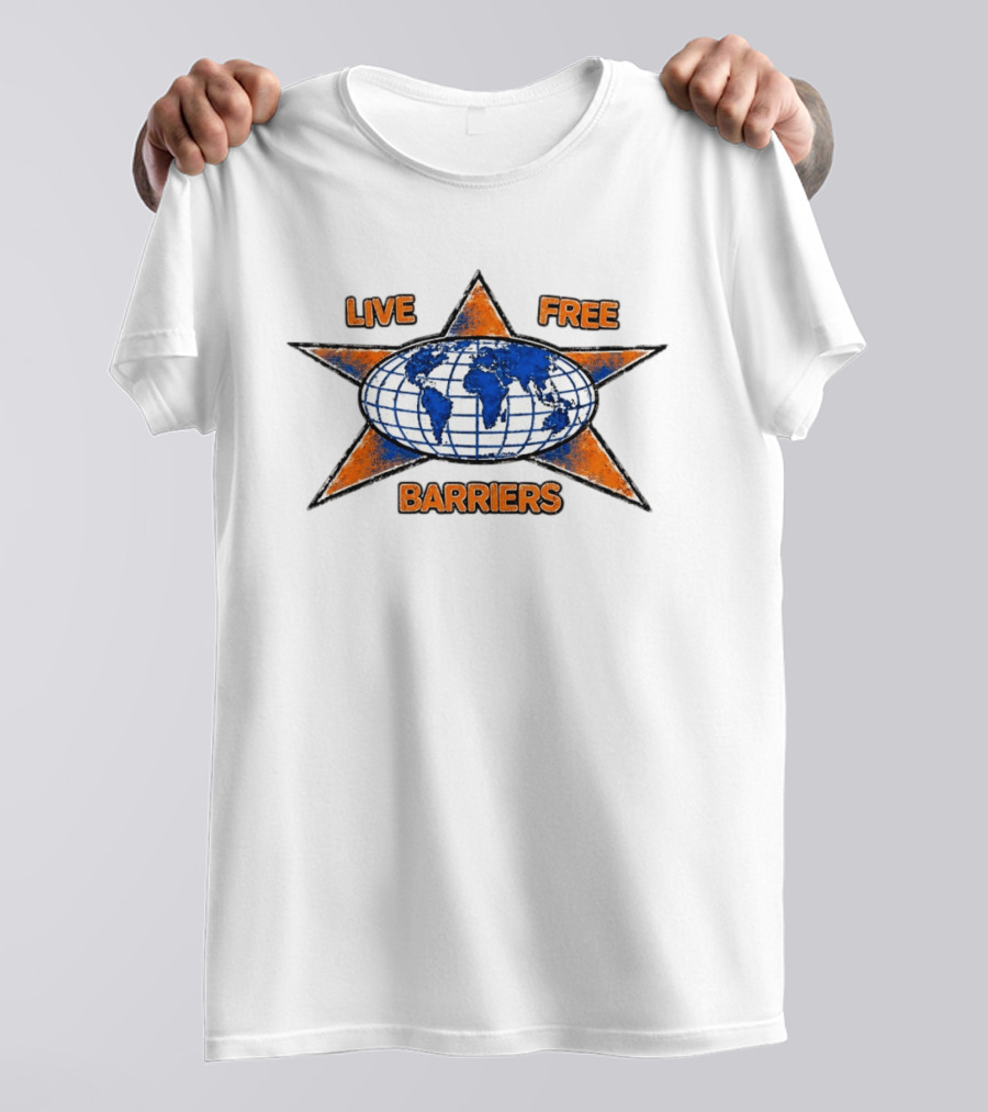 Jalen Brunson New York Knicks Captain Clutch Live Free Barriers Earth Star Globe Map T-Shirt