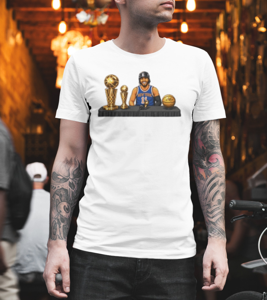 New York Knicks Jalen Brunson King Of NY Video Game 11 Basketball Trophies T-Shirt