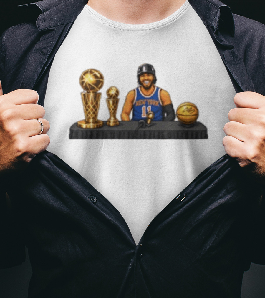New York Knicks Jalen Brunson King Of NY Video Game 11 Basketball Trophies T-Shirt