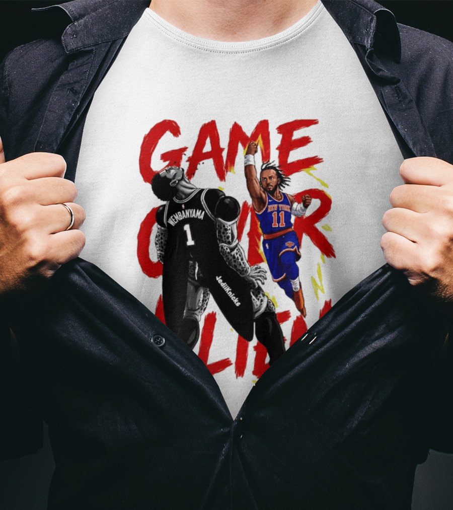 Game Over Alien Wembanyama Vs Jalen Gohan Brunson Knicks T-Shirt
