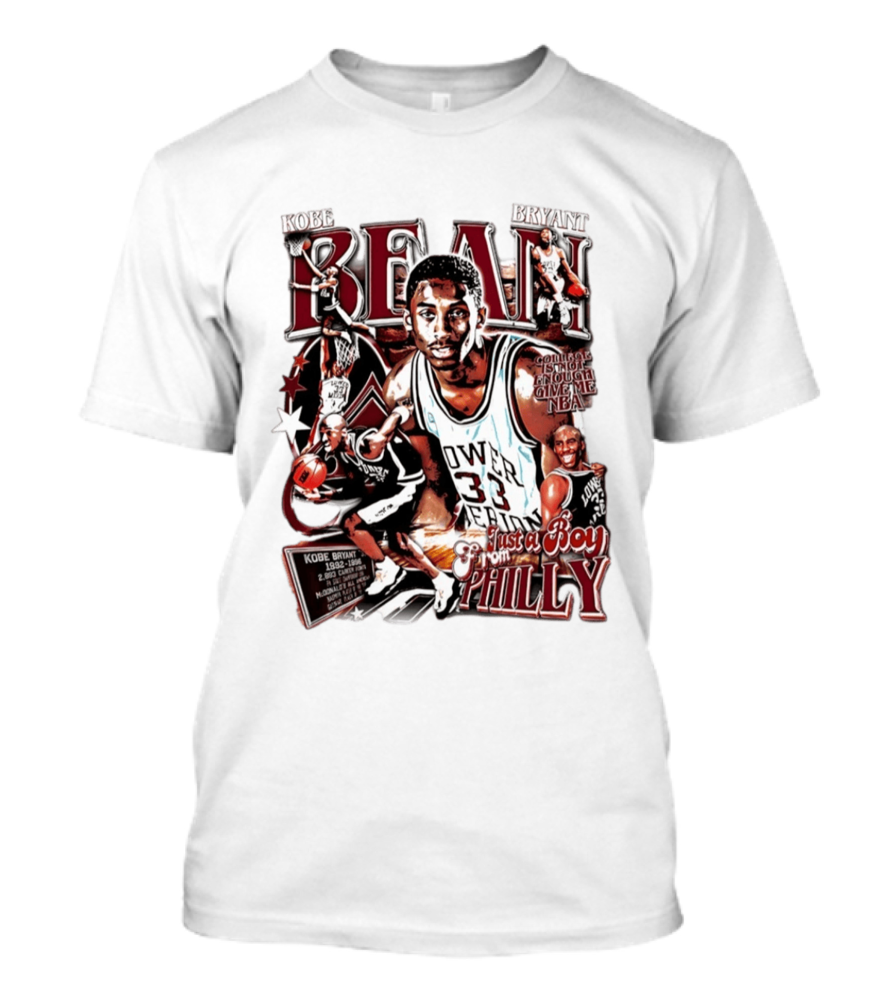 Kobe Bryant Bean Lower Merion High School Just A Boy From Philly 33 Jersey Basketball Legends T-Shirt
