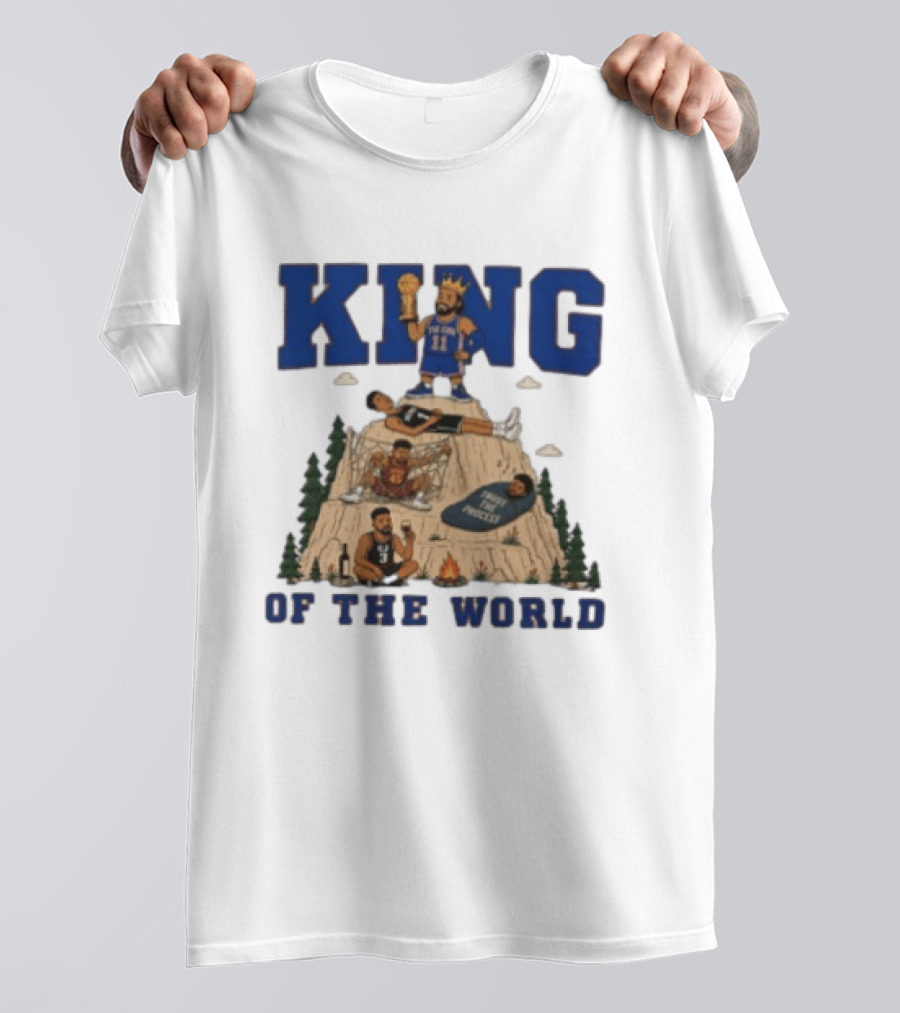 New York Knicks NBA Jalen Brunson King Of The World Basketball Champions T-Shirt