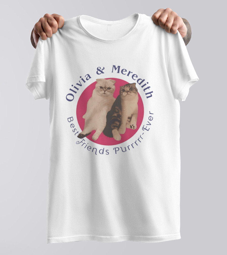 Olivia And Meredith Best Friends Purrrrr Ever Scottish Fold Cat T-Shirt