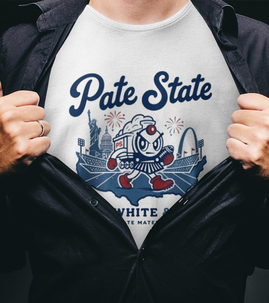 Pate State Red White And Choo USA Fireworks Statue Of Liberty Arch T-Shirt