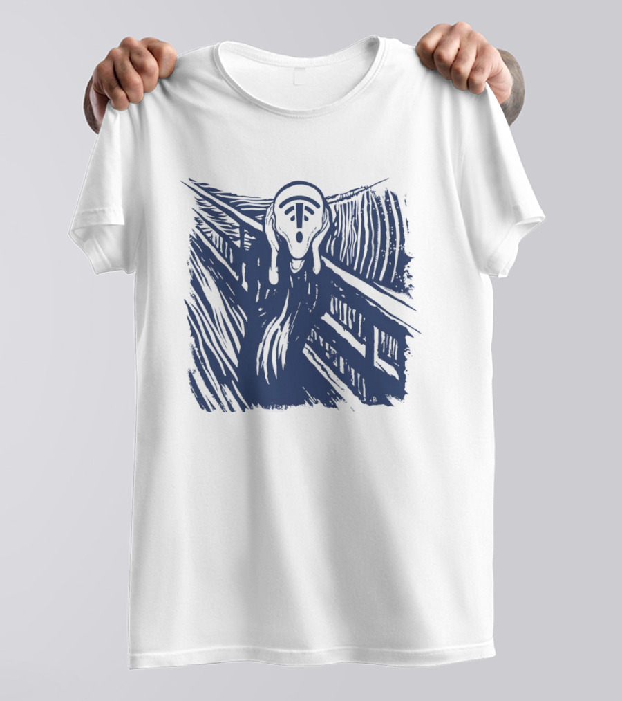 The Scream WiFi Connection Signal Error Loss Iconic Expression T-Shirt