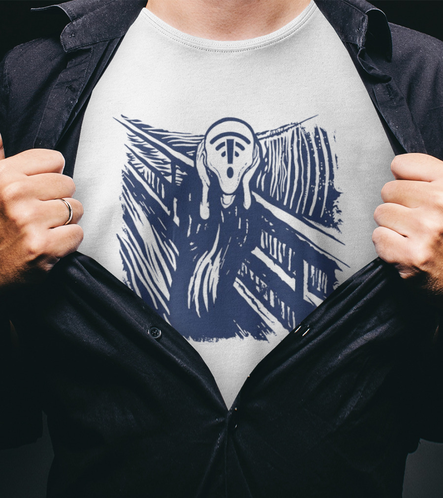 The Scream WiFi Connection Signal Error Loss Iconic Expression T-Shirt