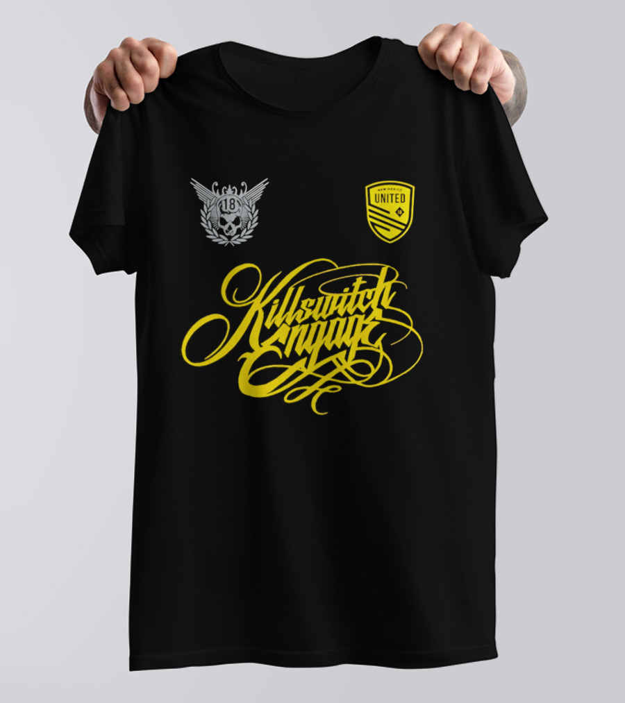 New Mexico United Killswitch Engage Collaboration Crest And Script T-Shirt