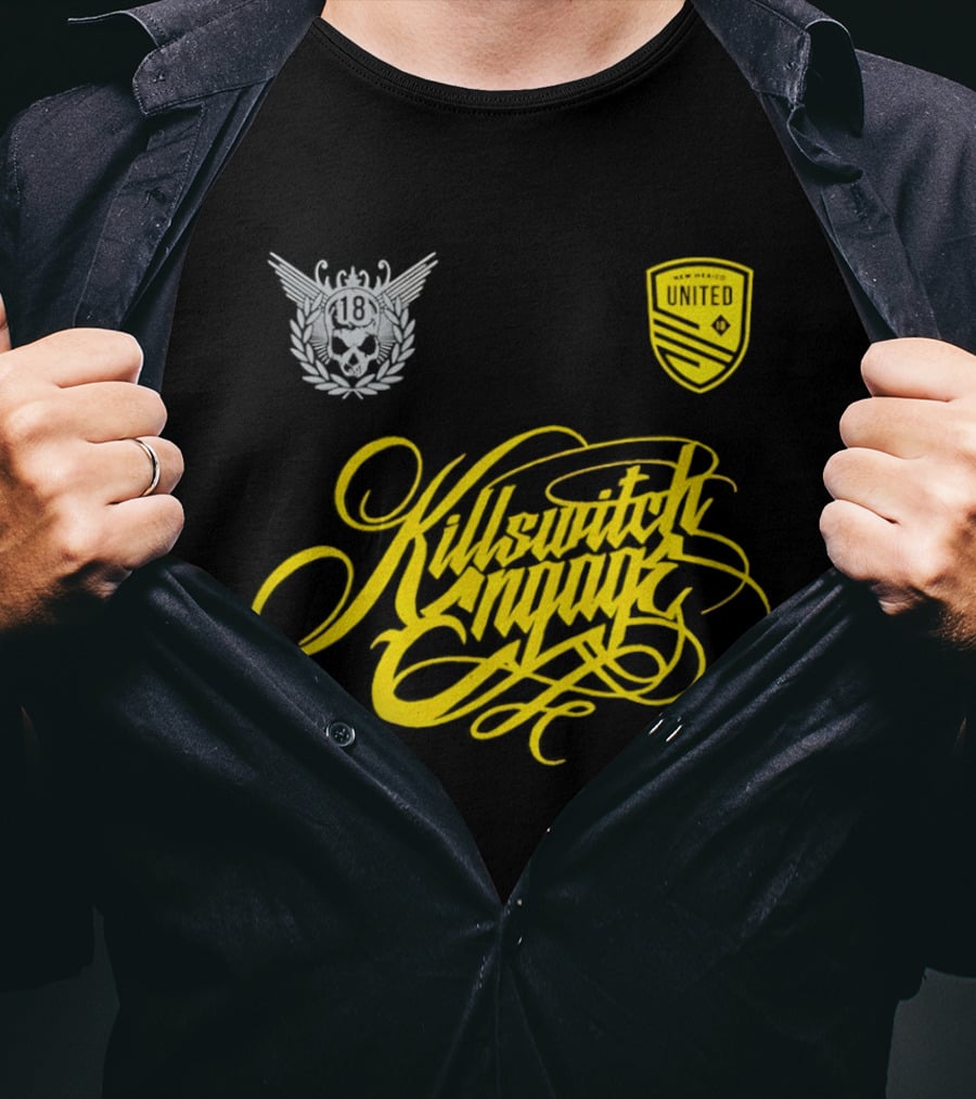 New Mexico United Killswitch Engage Collaboration Crest And Script T-Shirt