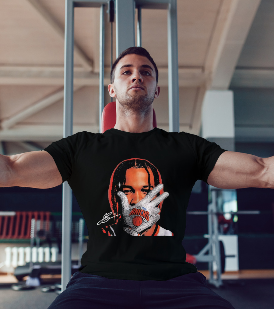 New York Knicks Jalen Brunson Iceman Signature Glove T-Shirt