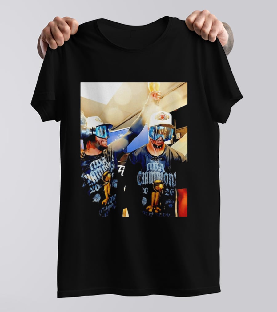 NBA Champions Celebration Jalen Brunson Josh Hart 2026 T-Shirt