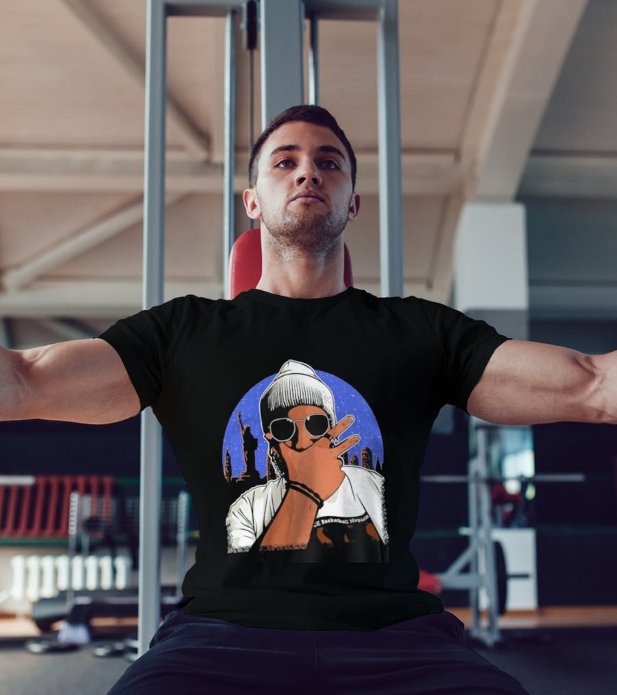 Jalen Brunson's Dad Celly Peace Sign NYC Skyline Basketball Magazine T-Shirt