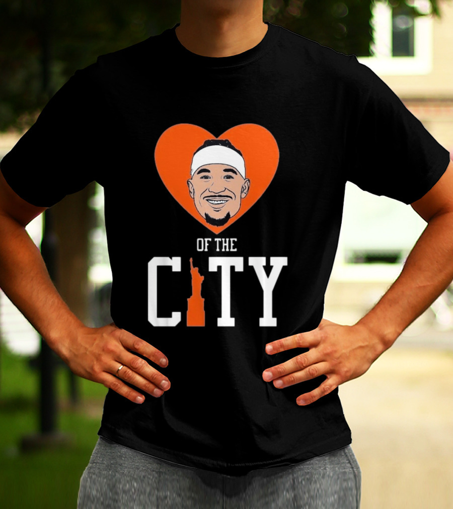 Josh Hart New York Knicks Heart Statue Of Liberty City T-Shirt
