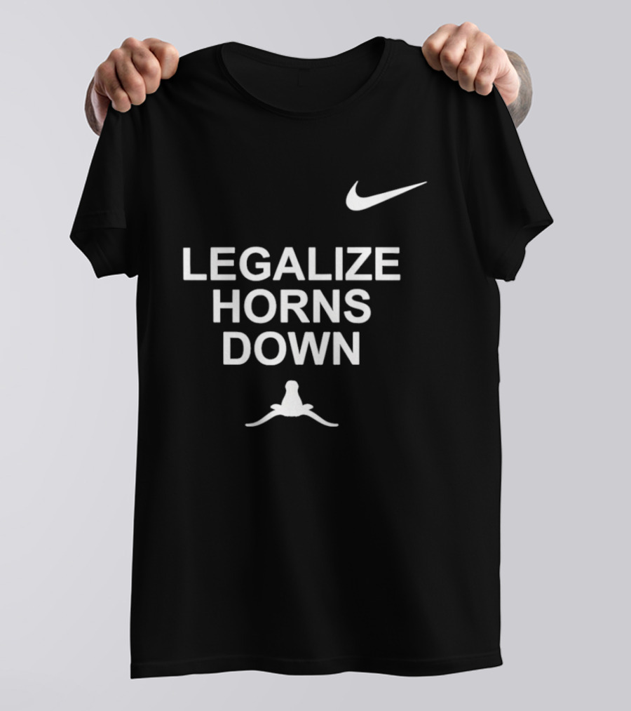 Legalize Horns Down Football Nike Swoosh Texas Longhorns Rivalry T-Shirt