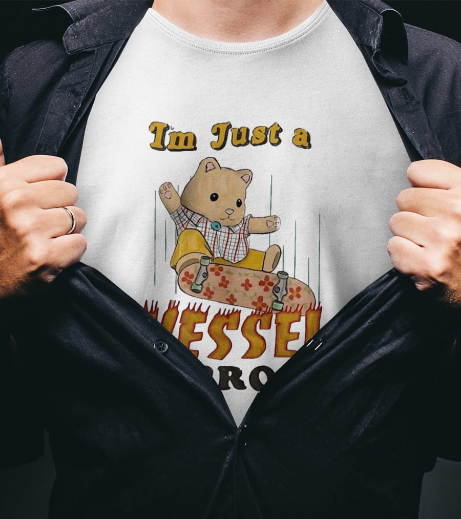Bear I'm Just A Vessel Bro Skateboarding Cartoon T-Shirt