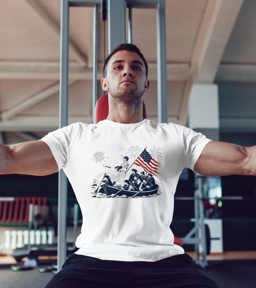 Chicago Cubs Patriotic Crossing The Delaware 4th Of July Meme T-Shirt