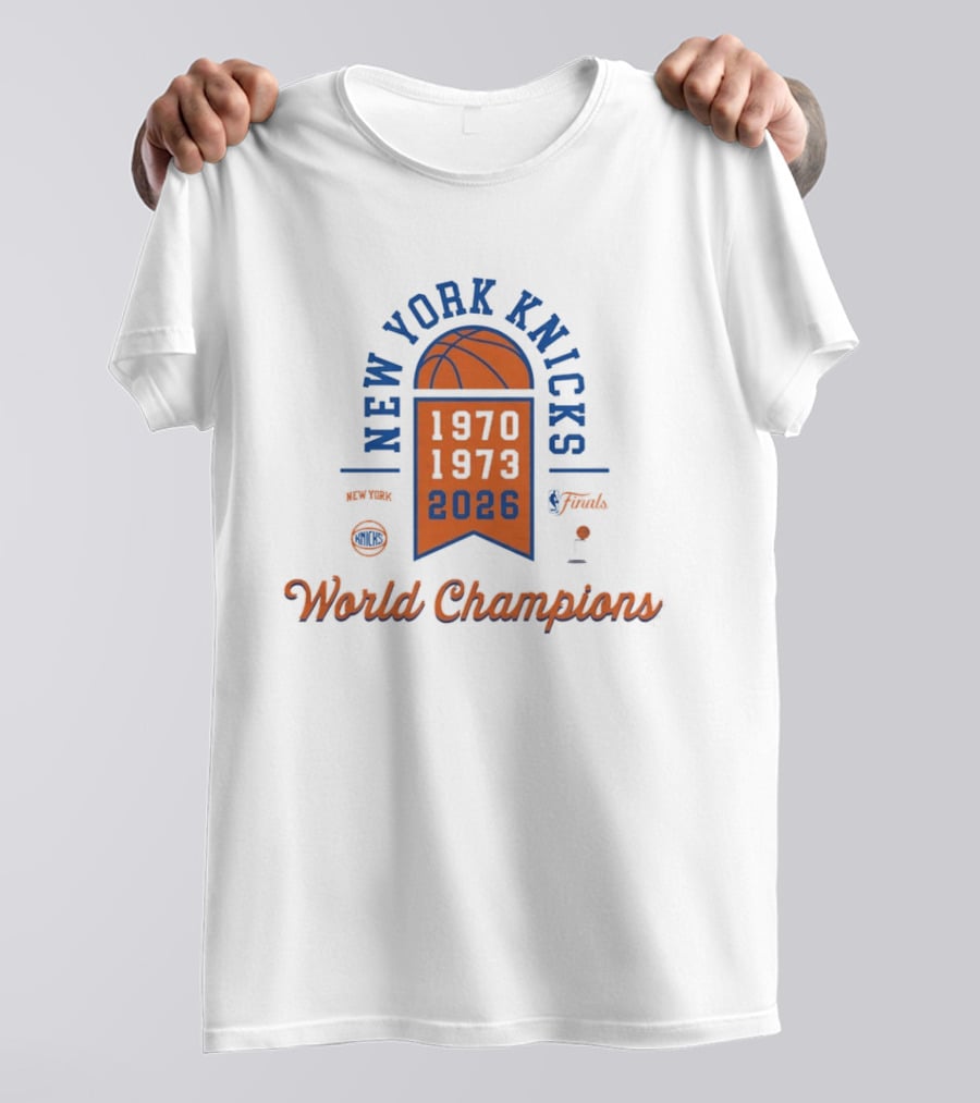 New York Knicks World Champions Basketball 3 Time 1970 1973 2026 T-Shirt