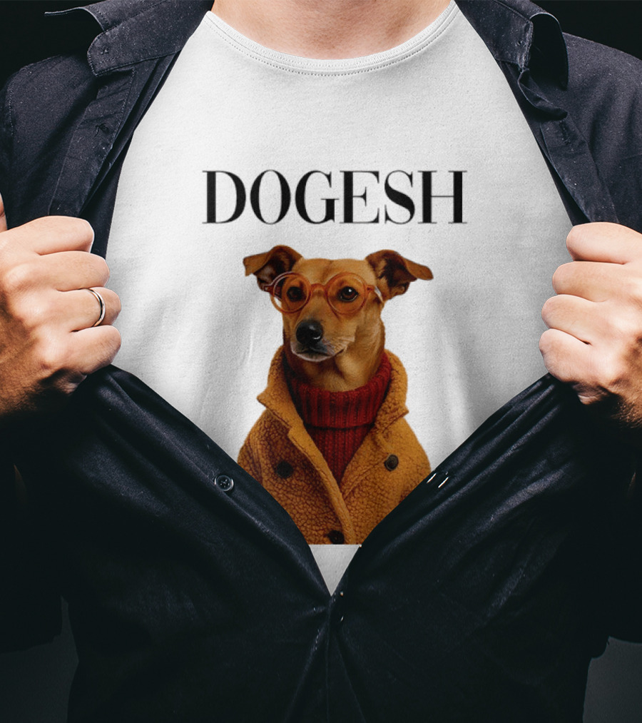 Dogesh Dapper Greyhound In Glasses And Coat T-Shirt