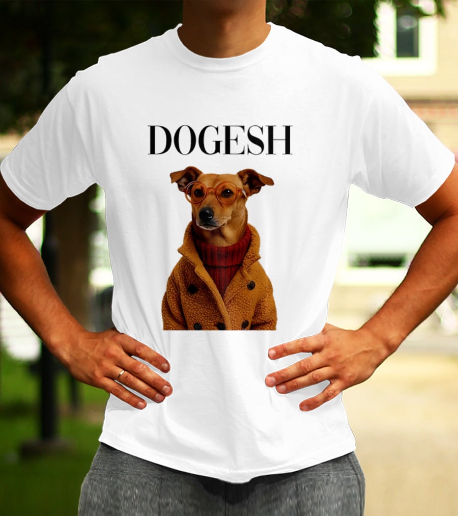 Dogesh Dapper Greyhound In Glasses And Coat T-Shirt
