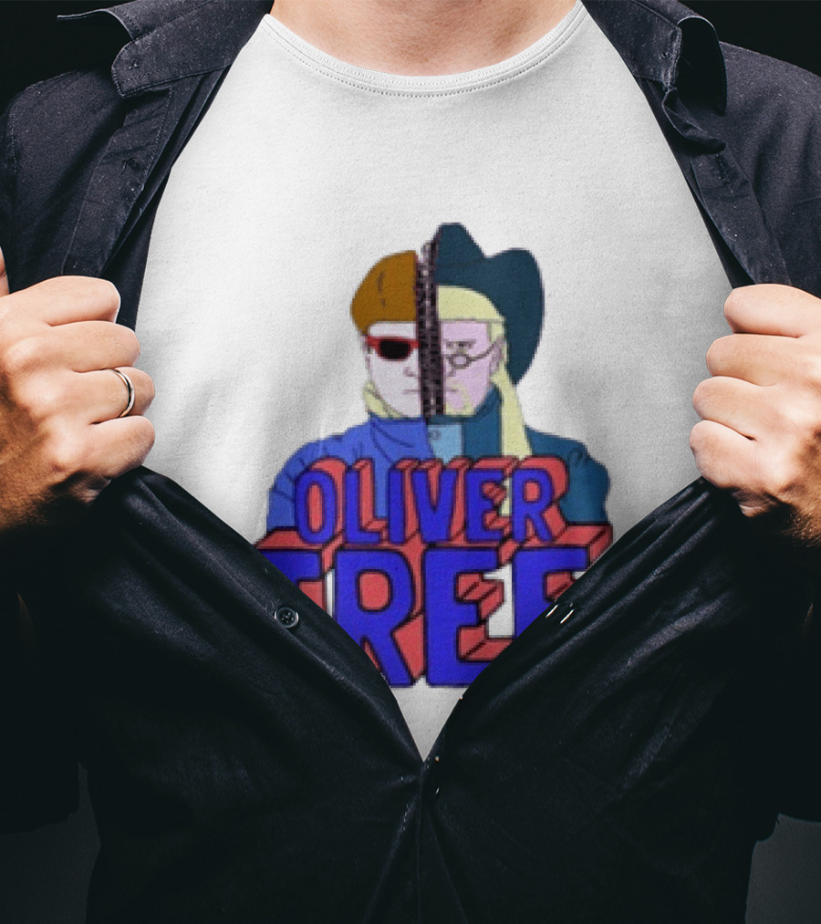 Oliver Tree Split Persona Sunglasses Half Cowboy Half Futuristic T-Shirt