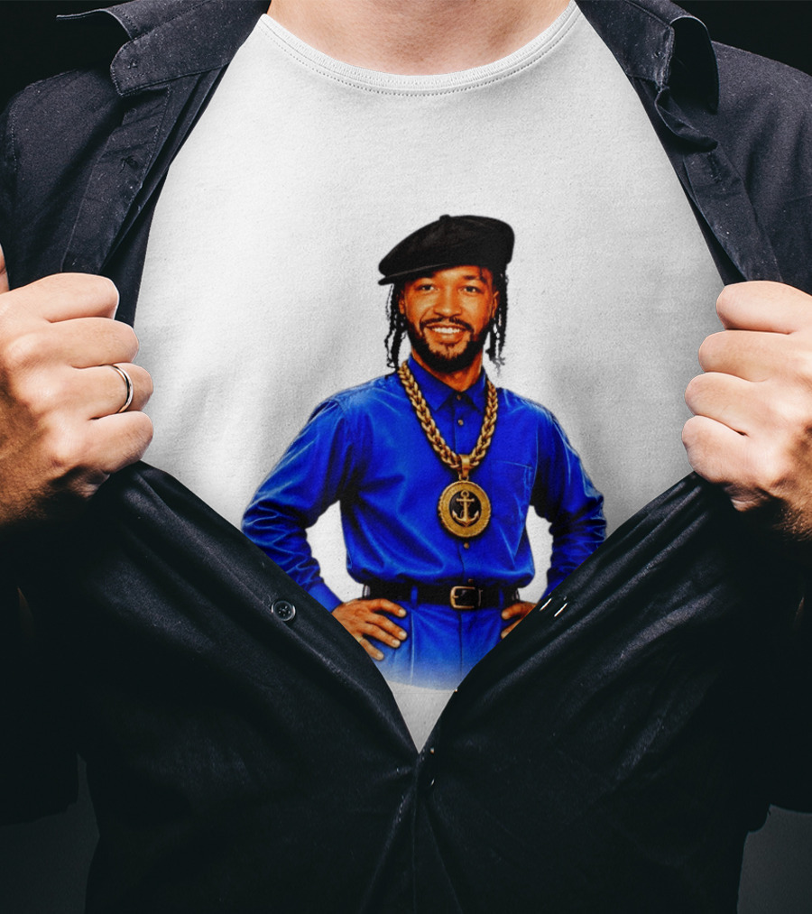Jalen Brunson NY Knicks Always Business Never Personal Anchor Chain Beret Outfit T-Shirt