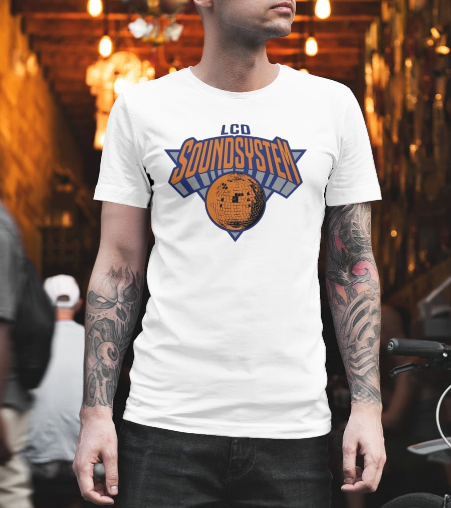 LCD Soundsystem Basketball Inspired New York Knicks Disco Ball T-Shirt