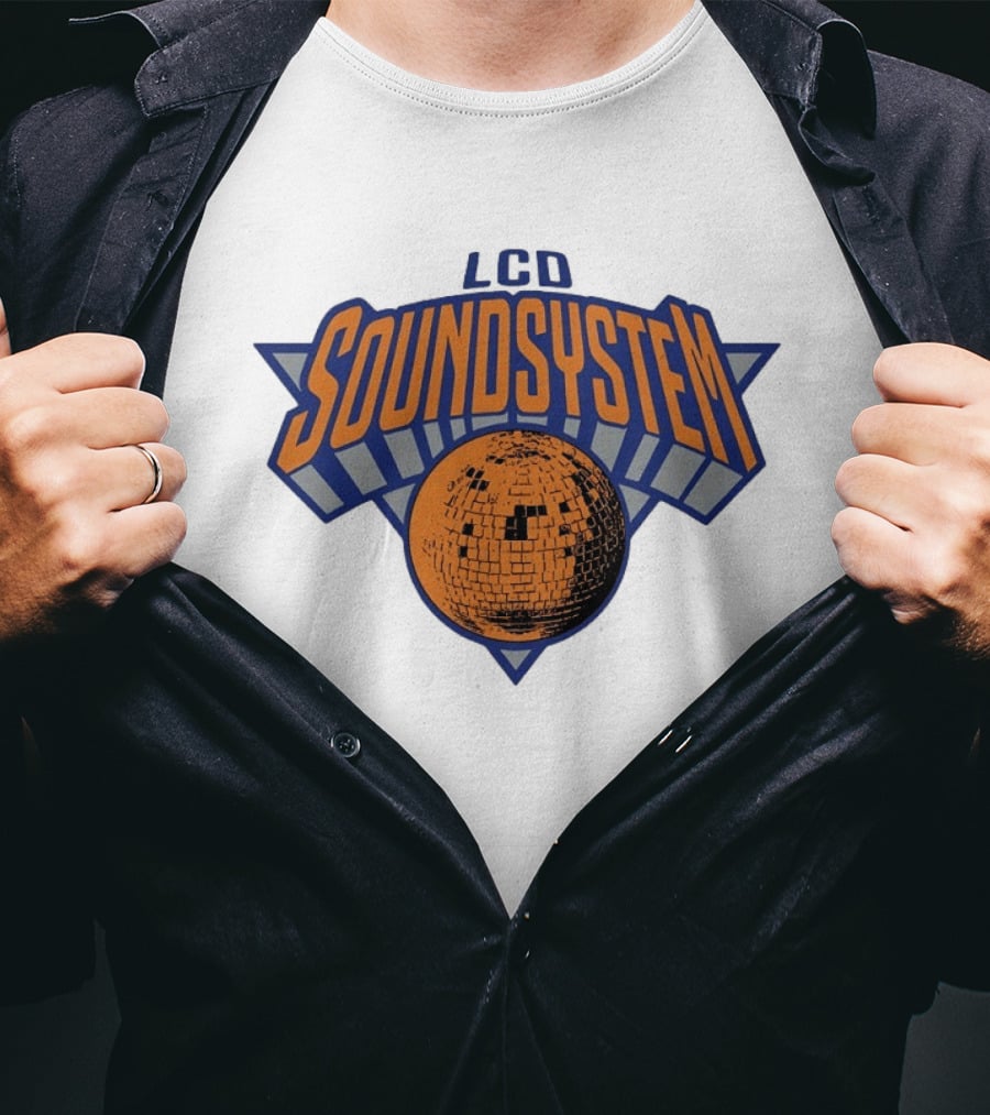 LCD Soundsystem Basketball Inspired New York Knicks Disco Ball T-Shirt
