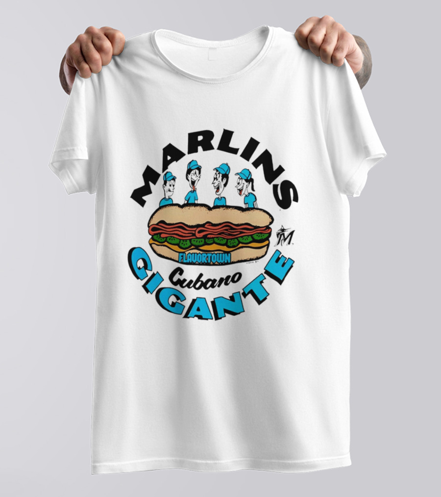 Marlins Cubano Gigante Flavortown Sandwich $1 T-Shirt