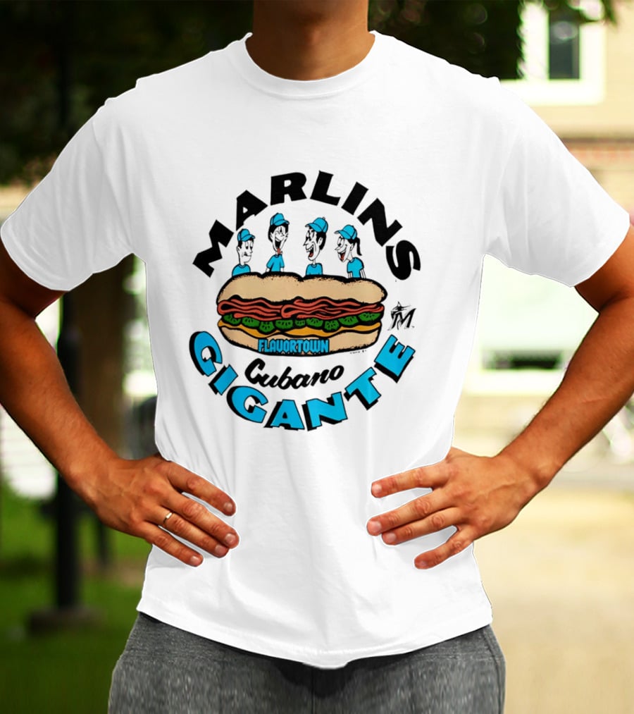 Marlins Cubano Gigante Flavortown Sandwich $1 T-Shirt