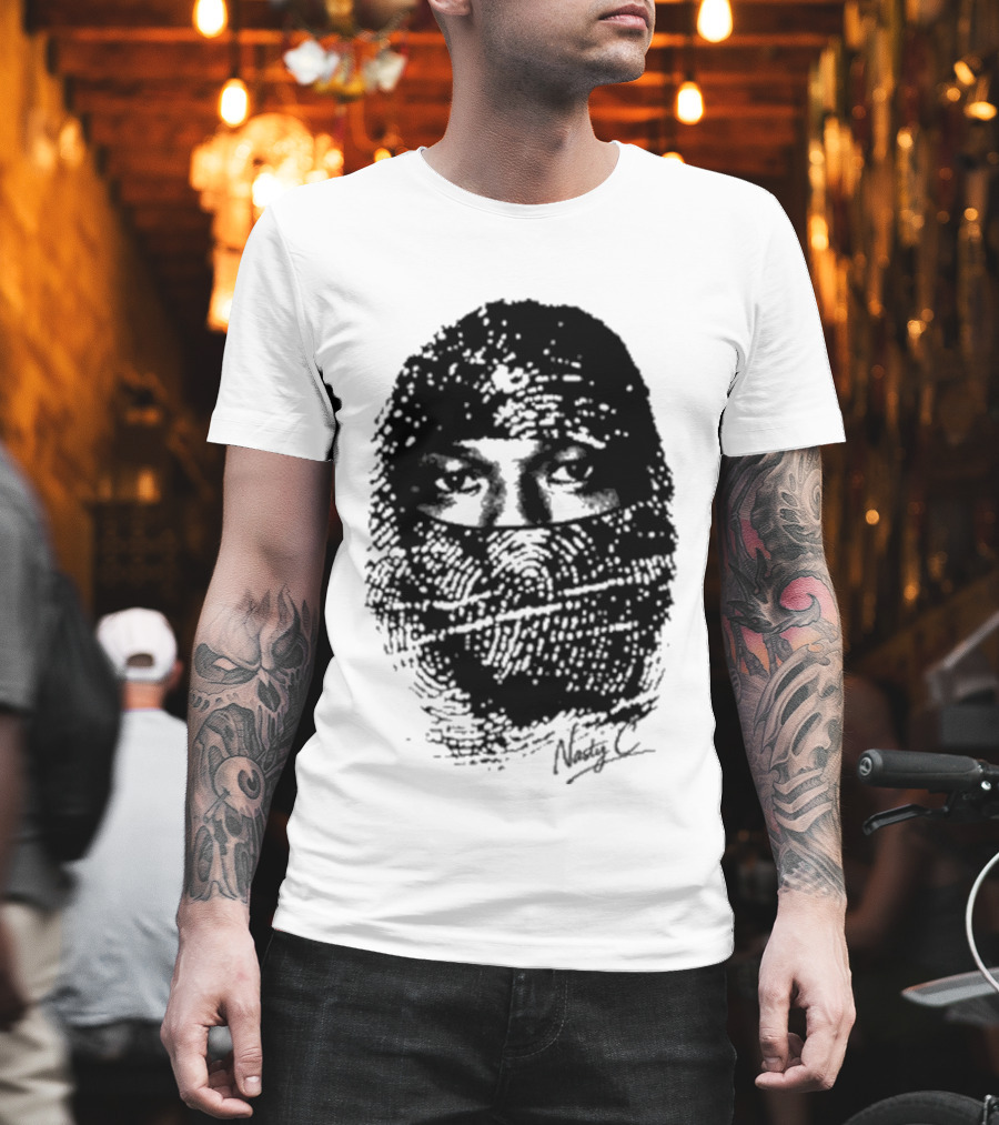 Nasty C Fingerprint Face Oversized Signature T-Shirt