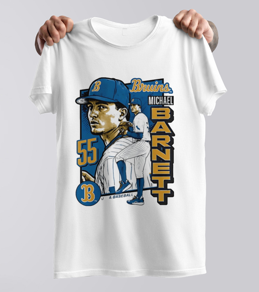 UCLA Bruins Michael Barnett 55 Baseball Pitcher T-Shirt