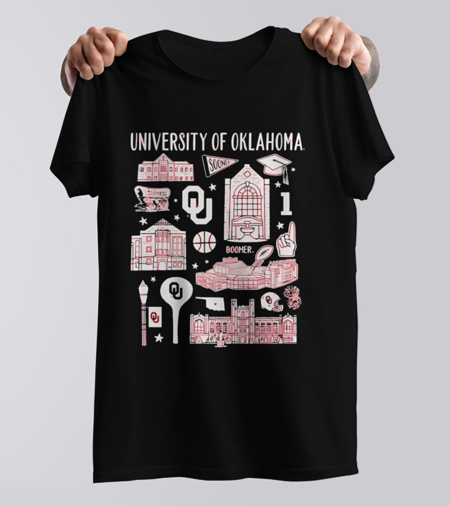 University Of Oklahoma Boomer Sooner Iconic Landmarks T-Shirt