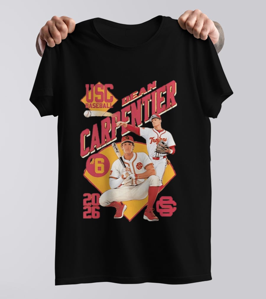 USC Baseball Dean Carpentier Trojans Number 6 2026 T-Shirt