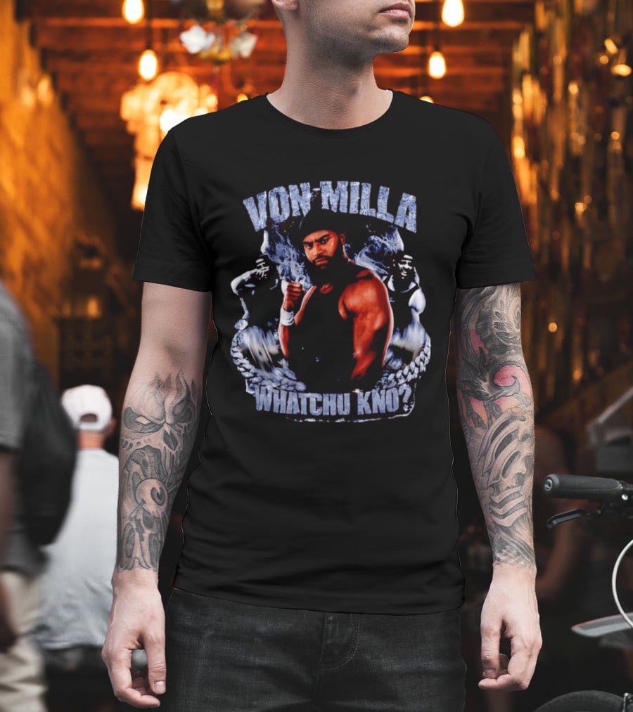 Von Milla Whatchu Kno Fighter Collage T-Shirt