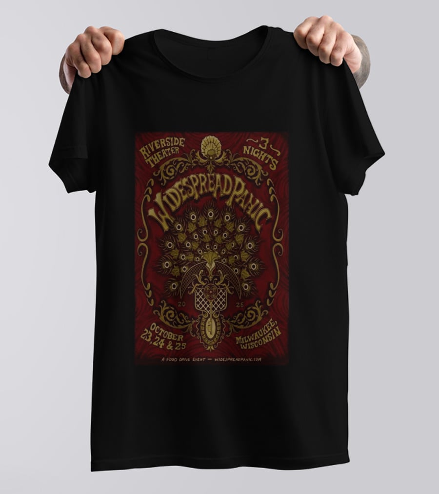 Riverside Theater Widespread Panic Milwaukee Wisconsin October 23 24 25 2026 3 Nights T-Shirt