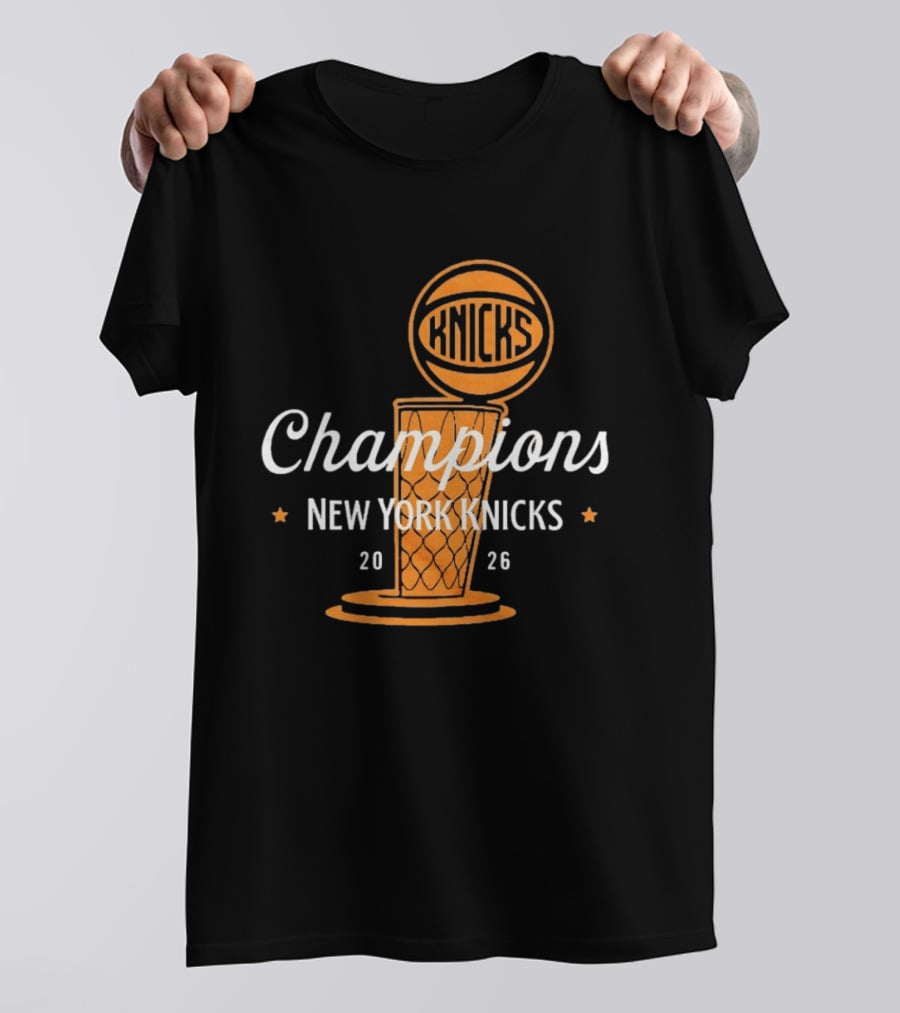 New York Knicks Champions 2026 Victory Basketball Knicks T-Shirt