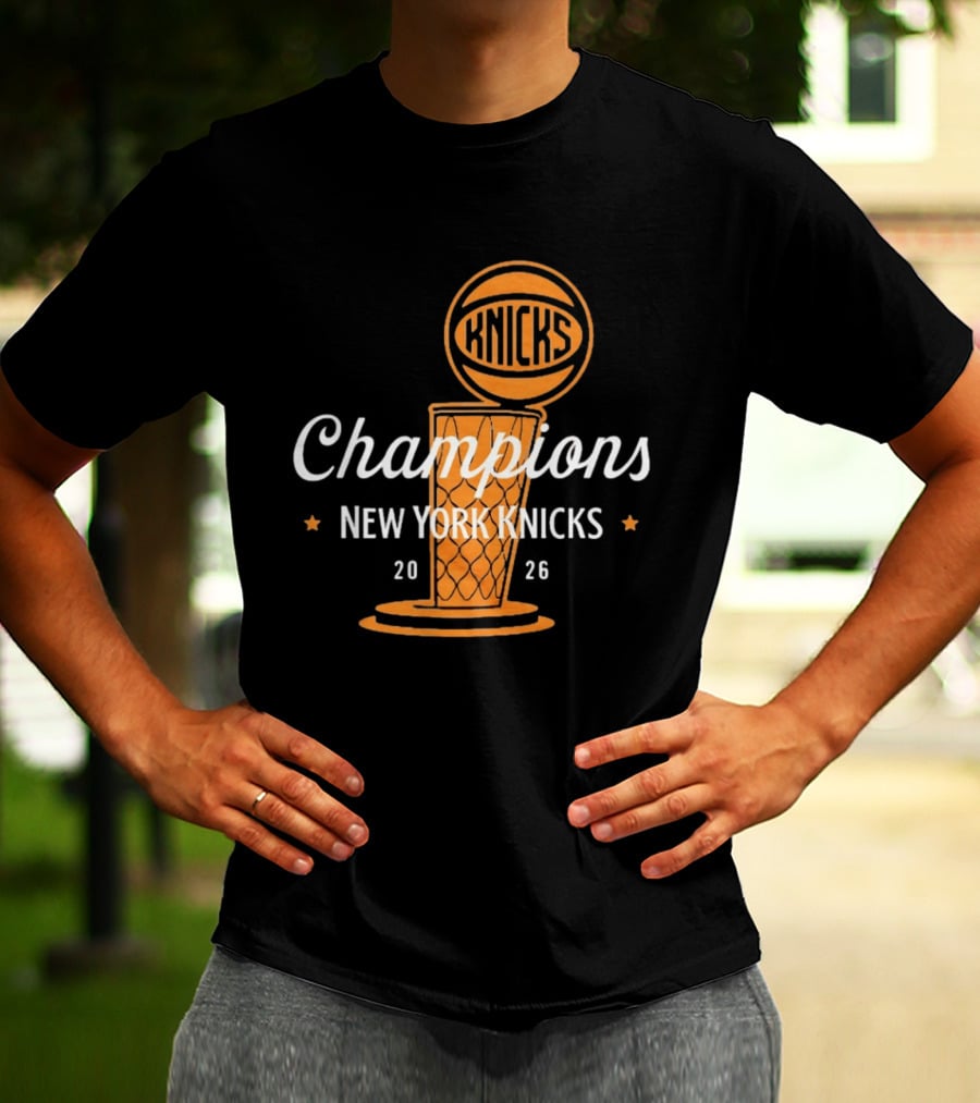 New York Knicks Champions 2026 Victory Basketball Knicks T-Shirt