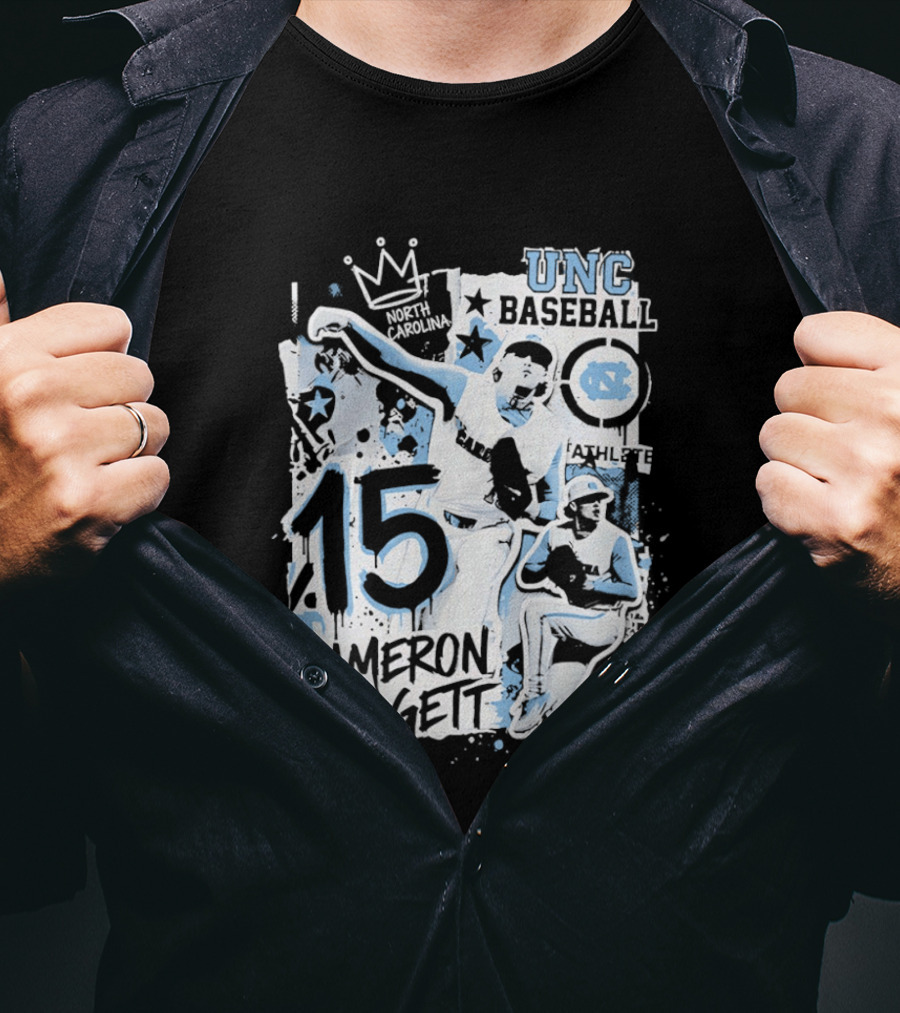 UNC Baseball Cameron Padgett 15 Tar Heels T-Shirt