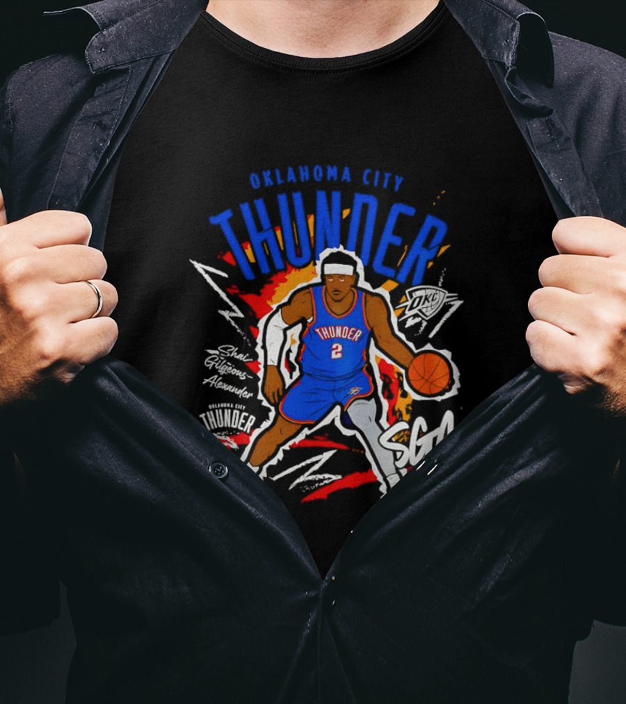 Oklahoma City Thunder Shai Gilgeous Alexander SGA Player Number Two Basketball T-Shirt