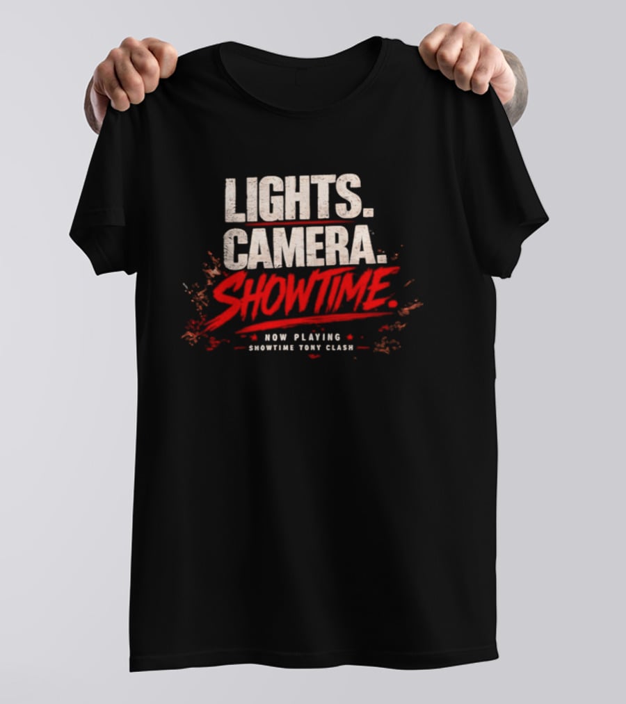 Lights Camera Showtime Now Playing Showtime Tony Clash T-Shirt