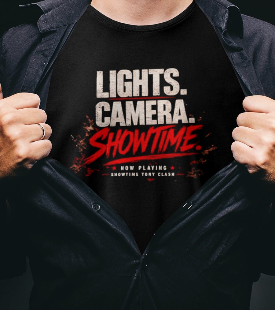 Lights Camera Showtime Now Playing Showtime Tony Clash T-Shirt