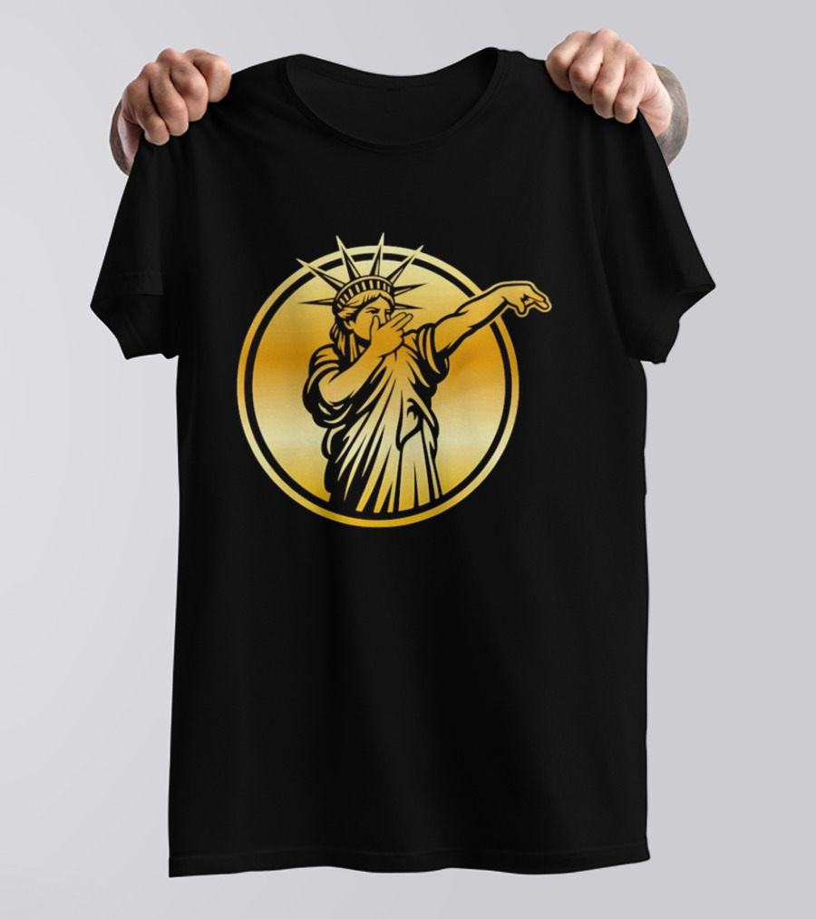 New York Knicks Jalen Brunson Statue Of Liber3 Gold T-Shirt